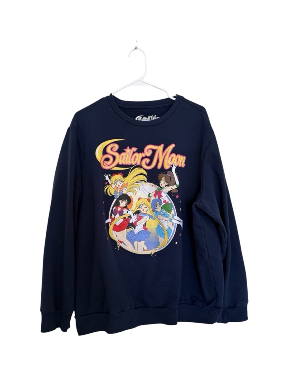 Sailor Moon Graphic Crewneck Sweatshirt - Navy